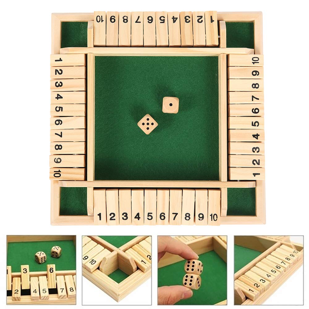 木製ボードゲーム 2-4人用 Amazon.co.jp: Shut The Box 木製ボードゲーム サイコロ10個付き